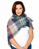 Casaba Womens Warm Winter Scarves Scarf Wraps Shawls Rustic Style Plaid-Serve The Flag 1 image
