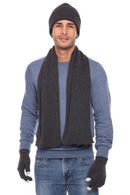 Casaba Winter 3 Piece Set Beanie Hat Scarf Touchscreen Gloves Flat Knit for Men Women-Serve The Flag 29 image