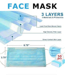 [Combo Pack] 50 Face Mask and 1 Face Shield Blue 3-Ply Mouth Nose Cover-Serve The Flag 4 image