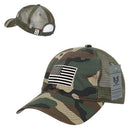 Rapid Dominance USA American Flag Text Ripstop 6 Panel Trucker Dad Caps Hats-Serve The Flag 41 image