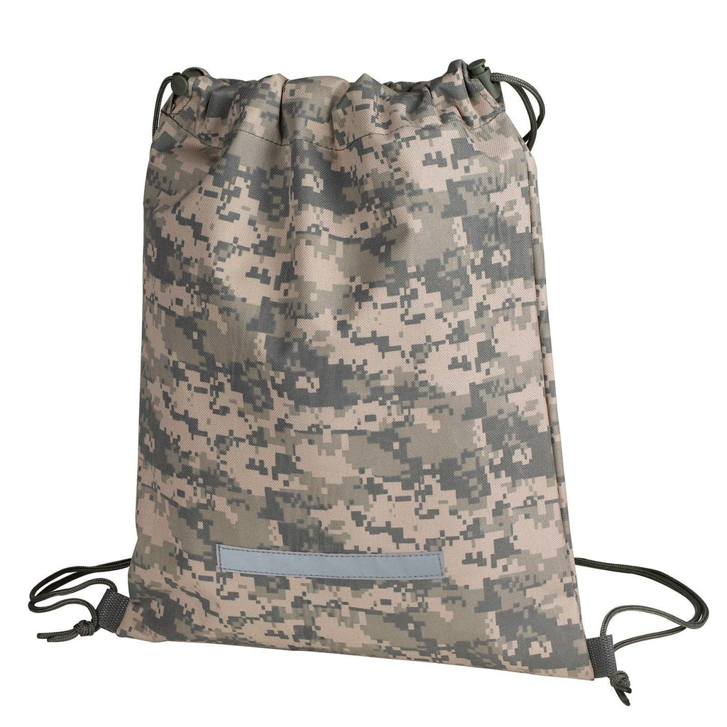 Camouflage Camo Drawstrings Bag Sack Rucksack Backpack Reflective Army