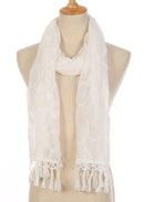 Casaba Womens Elegant Lace Scarves Scarf Shawl Formal Bridal Fringe Sheer Wrap-Serve The Flag 7 image