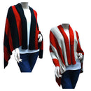 Casaba Womens Elegant Striped Wide Warm Shawl Scarves Scarf Striped Fall Winter-Serve The Flag 1 image