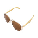 Aviator Bamboo Polarized Sunglasses Mirror Lens Driving Mens Womens With Pouch-Serve The Flag 1 image