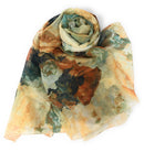 Casaba Womens Floral Sheer Scarves Scarf Convertible Poncho Top Light Wrap-Serve The Flag 1 image