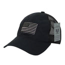 Rapid Dominance USA American Flag Text Ripstop 6 Panel Trucker Dad Caps Hats-Serve The Flag 12 image