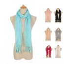 Casaba Womens Elegant Lace Scarves Scarf Shawl Formal Bridal Fringe Sheer Wrap-Serve The Flag 12 image