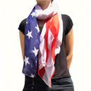 Patriotic USA American Flag Red White Scarf Scarves Sheer Lightweight-Serve The Flag 1 image