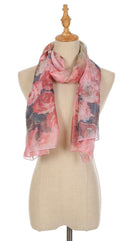 Casaba Womens Floral Sheer Scarves Scarf Convertible Poncho Top Light Wrap-Serve The Flag 10 image