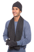 Casaba Winter 3 Piece Set Beanie Hat Scarf Touchscreen Gloves Cable Knit for Men Women-Serve The Flag