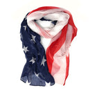 Patriotic USA American Flag Red White Scarf Scarves Sheer Lightweight-Serve The Flag 2 image