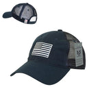 Rapid Dominance USA American Flag Text Ripstop 6 Panel Trucker Dad Caps Hats-Serve The Flag 39 image