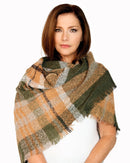 Casaba Womens Warm Winter Scarves Scarf Wraps Shawls Rustic Style Plaid-Serve The Flag 3 image