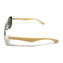 Aviator Bamboo Polarized Sunglasses Mirror Lens Driving Mens Womens With Pouch-Serve The Flag 10 image