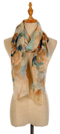 Casaba Womens Floral Sheer Scarves Scarf Convertible Poncho Top Light Wrap-Serve The Flag