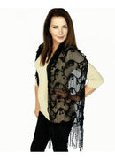 Casaba Womens Formal Lace Crochet Scarves Scarf Shawl Church Bridal Fringe Sheer-Serve The Flag 3 image