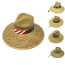 Stylish Straw Hats Caps Lifeguard Sombrero Postal Sun Beach Wide Brim Unisex-Serve The Flag 1 image