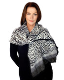 Casaba Womens Animal Leopard Skin Prints Sheer Scarves Scarf Shawls Light Wrap-Serve The Flag 4 image
