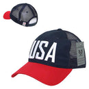 Rapid Dominance USA American Flag Text Ripstop 6 Panel Trucker Dad Caps Hats-Serve The Flag 33 image