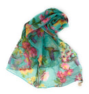 Casaba Womens Floral Birds Sheer Scarves Scarf Convertible Poncho Top Light Wrap-Serve The Flag 2 image