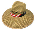 Stylish Straw Hats Caps Lifeguard Sombrero Postal Sun Beach Wide Brim Unisex-Serve The Flag