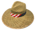 Stylish Straw Hats Caps Lifeguard Sombrero Postal Sun Beach Wide Brim Unisex-Serve The Flag 9 image