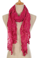 Casaba Womens Elegant Lace Scarves Scarf Shawl Formal Bridal Fringe Sheer Wrap-Serve The Flag 16 image