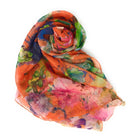 Casaba Womens Floral Birds Sheer Scarves Scarf Convertible Poncho Top Light Wrap-Serve The Flag 9 image