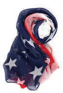 Patriotic USA American Flag Red White Scarf Scarves Sheer Lightweight-Serve The Flag 3 image