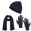 Casaba Winter 3 Piece Set Knit Beanie Hat Scarf Touchscreen Gloves for Men Women-Serve The Flag 3 image