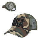 Rapid Dominance USA American Flag Text Ripstop 6 Panel Trucker Dad Caps Hats-Serve The Flag 34 image