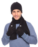 Casaba Winter 3 Piece Set Beanie Hat Scarf Touchscreen Gloves Cable Knit for Men Women-Serve The Flag 13 image