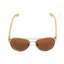 Aviator Bamboo Polarized Sunglasses Mirror Lens Driving Mens Womens With Pouch-Serve The Flag 11 image