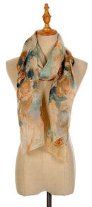 Casaba Womens Floral Sheer Scarves Scarf Convertible Poncho Top Light Wrap-Serve The Flag 11 image