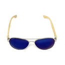 Aviator Bamboo Polarized Sunglasses Mirror Lens Driving Mens Womens With Pouch-Serve The Flag 12 image