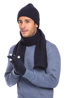 Casaba Winter 3 Piece Set Beanie Hat Scarf Touchscreen Gloves Flat Knit for Men Women-Serve The Flag 36 image