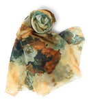 Casaba Womens Floral Sheer Scarves Scarf Convertible Poncho Top Light Wrap-Serve The Flag 17 image