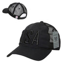 Rapid Dominance USA American Flag Text Ripstop 6 Panel Trucker Dad Caps Hats-Serve The Flag 28 image