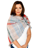 Casaba Womens Warm Winter Scarves Scarf Wraps Shawls Rustic Style Plaid-Serve The Flag 10 image