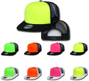 6 Lot New Foam Mesh Flat Bill Neon Trucker Hats Hat Cap Two Tone Wholesale Decky-Serve The Flag 2 image