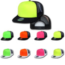 80 Lot Decky Foam Mesh Flat Bill Neon Trucker Hats Hat Cap Two Tone Wholesale-Serve The Flag 1 image