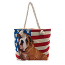 Empire Cove Designer Printed Cotton Canvas Tote Bags Reusable Beach Shopping-Serve The Flag 64 image