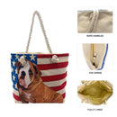 Empire Cove Designer Printed Cotton Canvas Tote Bags Reusable Beach Shopping-Serve The Flag 65 image