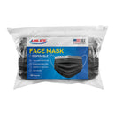 AMLIFE 50 Pack Black Face Masks 3-Ply Filter - Made in USA with Imported Fabric-Serve The Flag 1 image