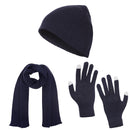 Casaba Winter 3 Piece Set Beanie Hat Scarf Touchscreen Gloves Cable Knit for Men Women-Serve The Flag 24 image