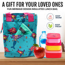 Empire Cove Insulated Lunch Bag Kids Adults Cooler Food Tote Picnic Travel Mermaid 2 image