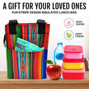 Empire Cove Insulated Lunch Bag Kids Adults Cooler Food Tote Picnic Travel Stripe 2 image