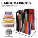 Empire Cove Insulated Lunch Bag Kids Adults Cooler Food Tote Picnic Travel Stripe 4 image