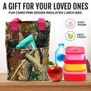 Empire Cove Insulated Lunch Bag Kids Adults Cooler Food Tote Picnic Travel Pink Camo 2 image