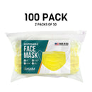 Casaba Face Mask Packs Disposable 3-Ply Filter - Made in USA with Imported Fabric - Yellow-Serve The Flag 8 image